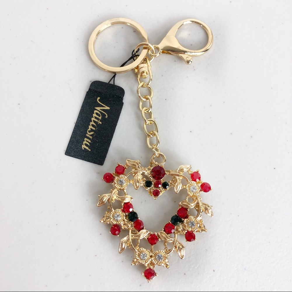 Keychain Flower design Gold Natasha